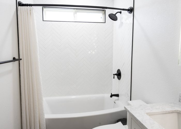 Finished Photo of a remodeled bathroom.