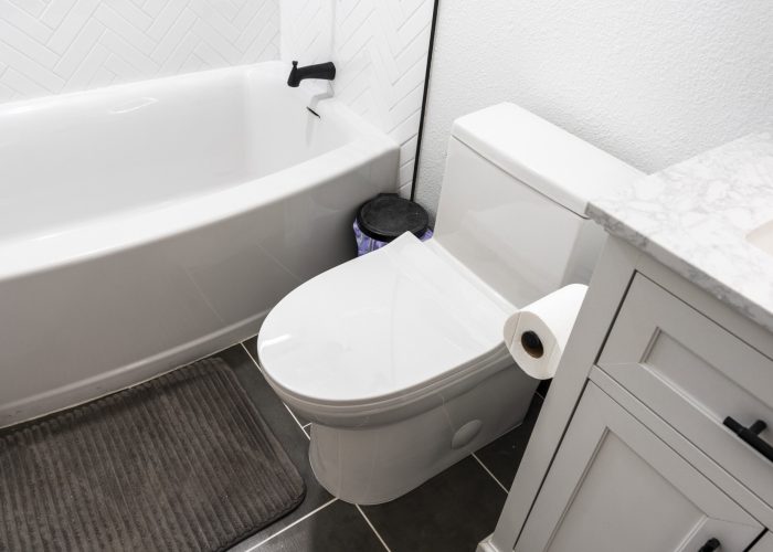 Finished Photo of a remodeled bathroom.